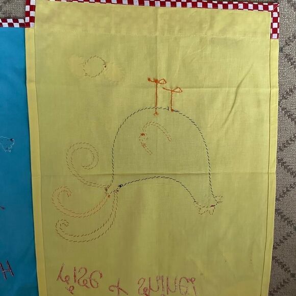 Sur La Table Embroidered Appliqué Rise and Shine Tea Towels Set of 3 NWT - Picture 10 of 15